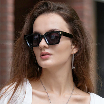 Ruiao 2024 Luxury Premium Designer Sunglasses – Black Square Shades for Men & Women