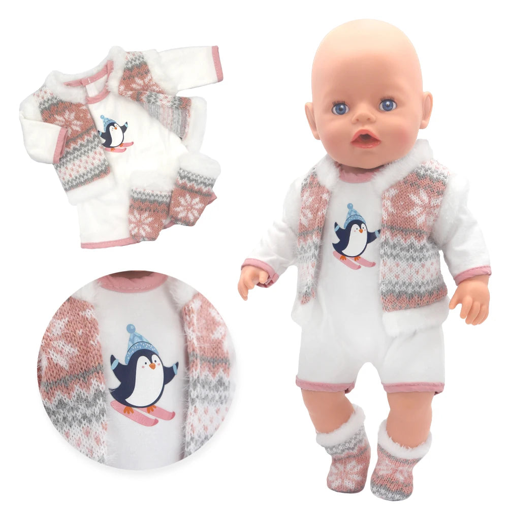 2023 New Doll Outfit Set – Cute Jumpers & Rompers for 17-Inch / 43cm Baby Reborn Dolls
