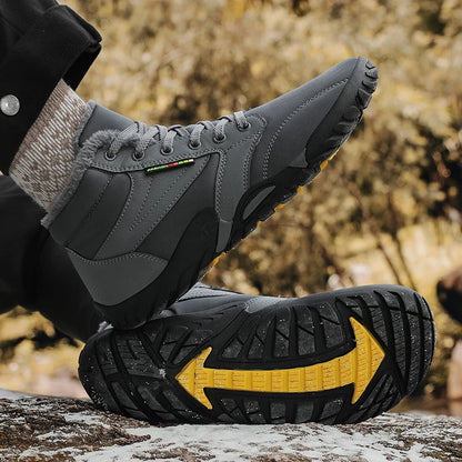 Men's Winter Boots – Snow Barefoot Outdoor Non-Slip Warm Fur Ankle Boots, Lightweight Hiking Sneakers in Plus Sizes