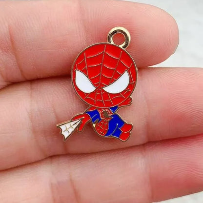 10-Piece Cartoon Alloy Drop Charms - DIY Jewelry Making Pendants for Earrings, Keychains & Creative Accessories