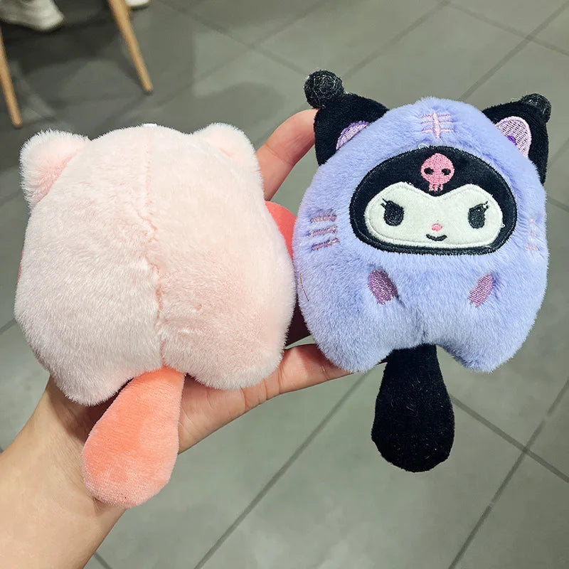 Sanrio Plush Doll Keychain Set – Melody, Cinnamoroll & Pochacco Cute Bag Pendant Gifts for Kids