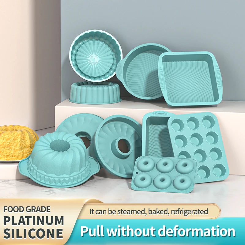 3D Silicone Cake Mold Decorating Tool for Pastry, DIY Cake Pan, Fluted Tube Pan and Airfryer Bakeware Accessories