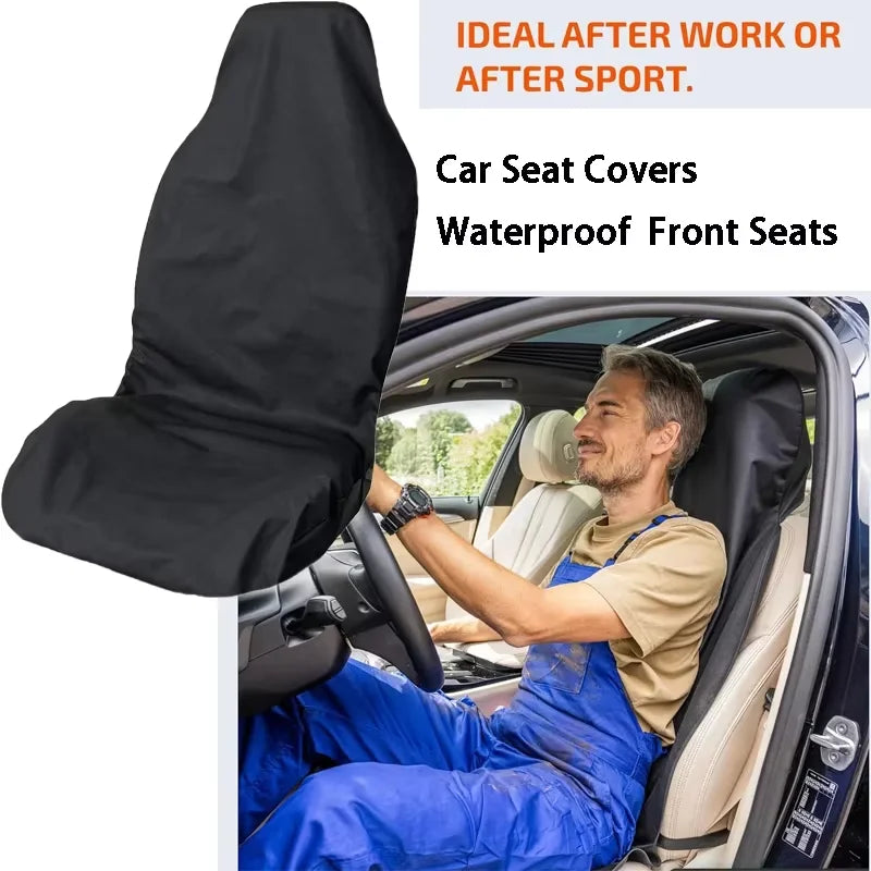 2PCS Heavy-Duty Front Seat Covers - Universal Waterproof & Breathable Car Seat Protectors for Cars, Trucks & SUVs