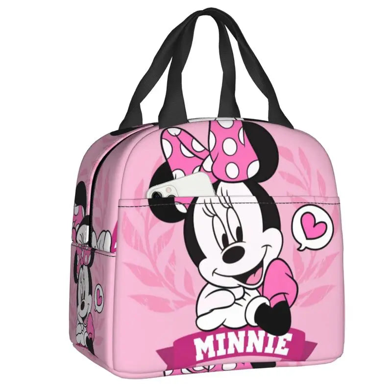Custom Mickey Mouse Insulated Lunch Bag – Cartoon Thermal Cooler Lunch Box for Kids, Men & Women School Tote