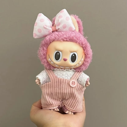 Labubu Doll Clothes Set for V1/V2 — Strap Pants & Cute Skirt Overalls with Accessories, Toy Gift for Kids