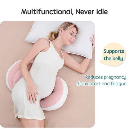 PANGDUBE Pregnancy Pillow — Cotton Body Pillow with Free Waist Support Auxiliary Pillow for Pregnant Women Sleeping