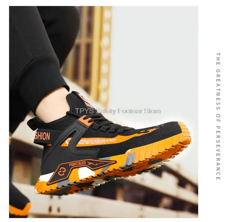 High-Top Safety Shoes for Men & Women – Steel Toe, Anti-Puncture Work Boots, Indestructible Safety Shoes