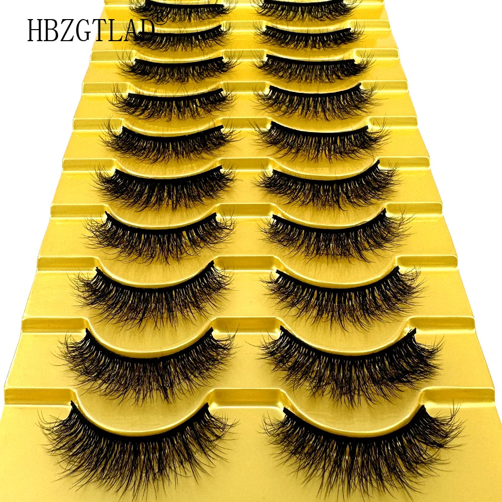 10 Pairs 3D Mink False Eyelashes – Natural Long & Short Fake Lashes Makeup Kit (38 Styles)