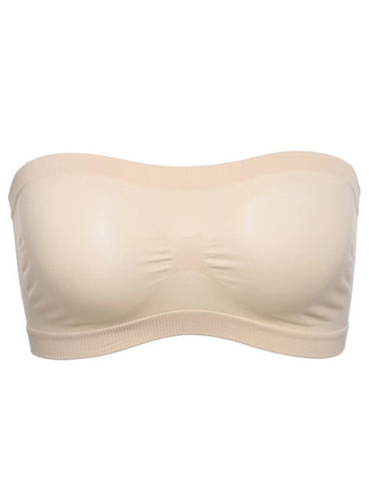 Women’s Sexy Strapless Crop Top Bra – Breathable Mesh Bandeau, Invisible No-Pad Summer Brassiere