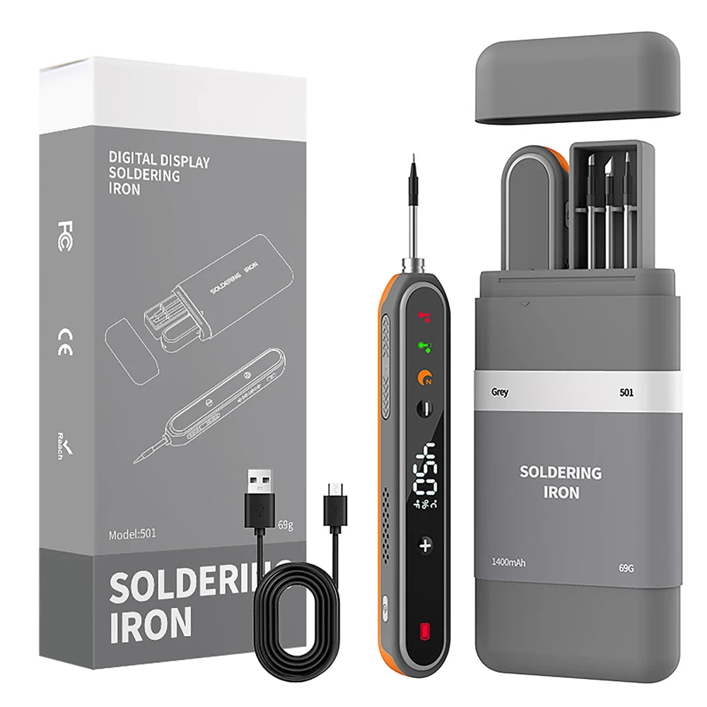 Portable Type-C Digital Soldering Iron Kit – 8-15W Fast Heating Adjustable Temperature Mini Repair Tool