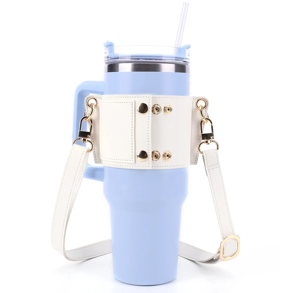 Water Bottle Carrier with Adjustable Strap – Sling Holder for Stanley 30oz & 40oz Tumbler Accessory