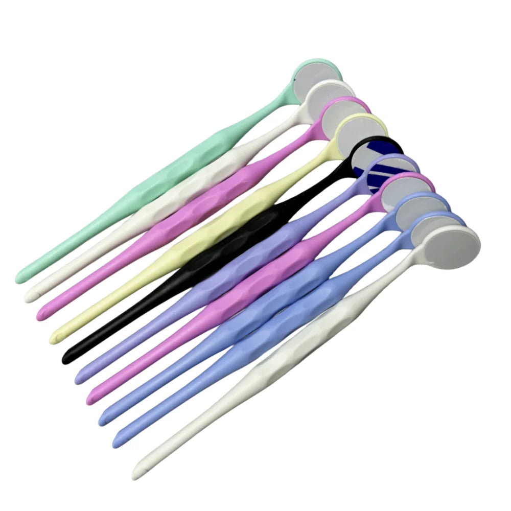10pcs/Box Dental Double-Sided Mouth Mirrors | Autoclavable Surface Exam Reflectors with Handle | Oral Mirror for Tooth Whitening