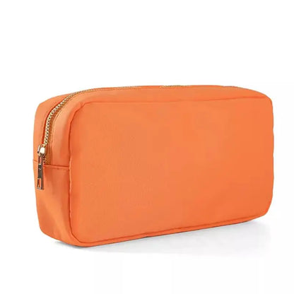 Multi-Color Nylon Cosmetic Bag - Large Zipper Makeup Pouch & Toiletry Organizer for Women and Girls