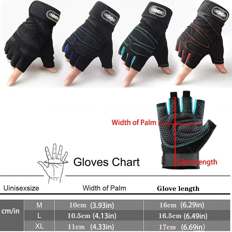 Gym Gloves - Shockproof Weightlifting & Fitness Gloves with Wrist Support for Men and Women