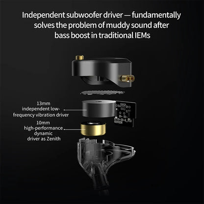 KZ Vibe X Bass Earbuds - HiFi Low-Frequency Vibration Stereo In-Ear Earphones for Music & Gaming