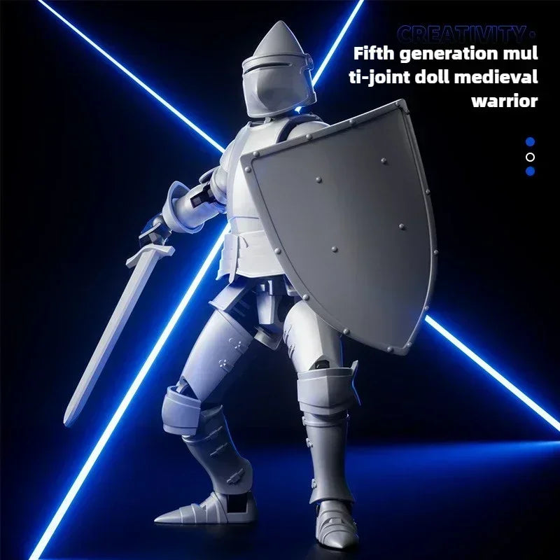 Knight Paladin Action Figure – 13-Joint Movable 3D Printed Shapeshift Robot Toy for Kids & Gifts