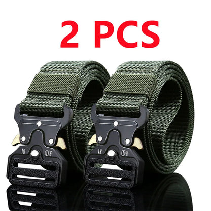 2PCS Men's Tactical Belts – Durable Adjustable Outdoor Hunting & Sports Belt