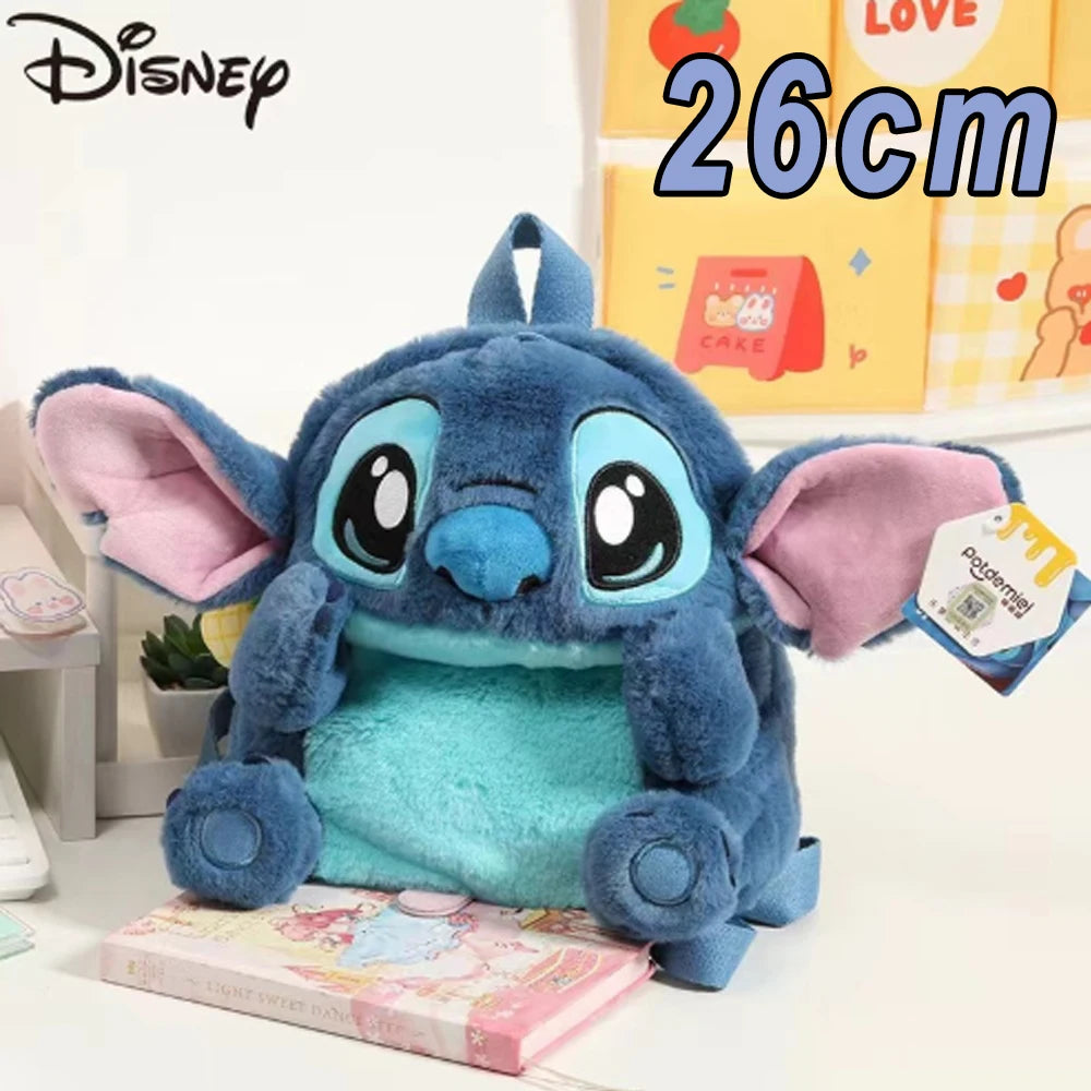 Disney Blue Stitch Plush Backpack – Large-Capacity Cartoon Bag for Kids & Kindergarten Gift