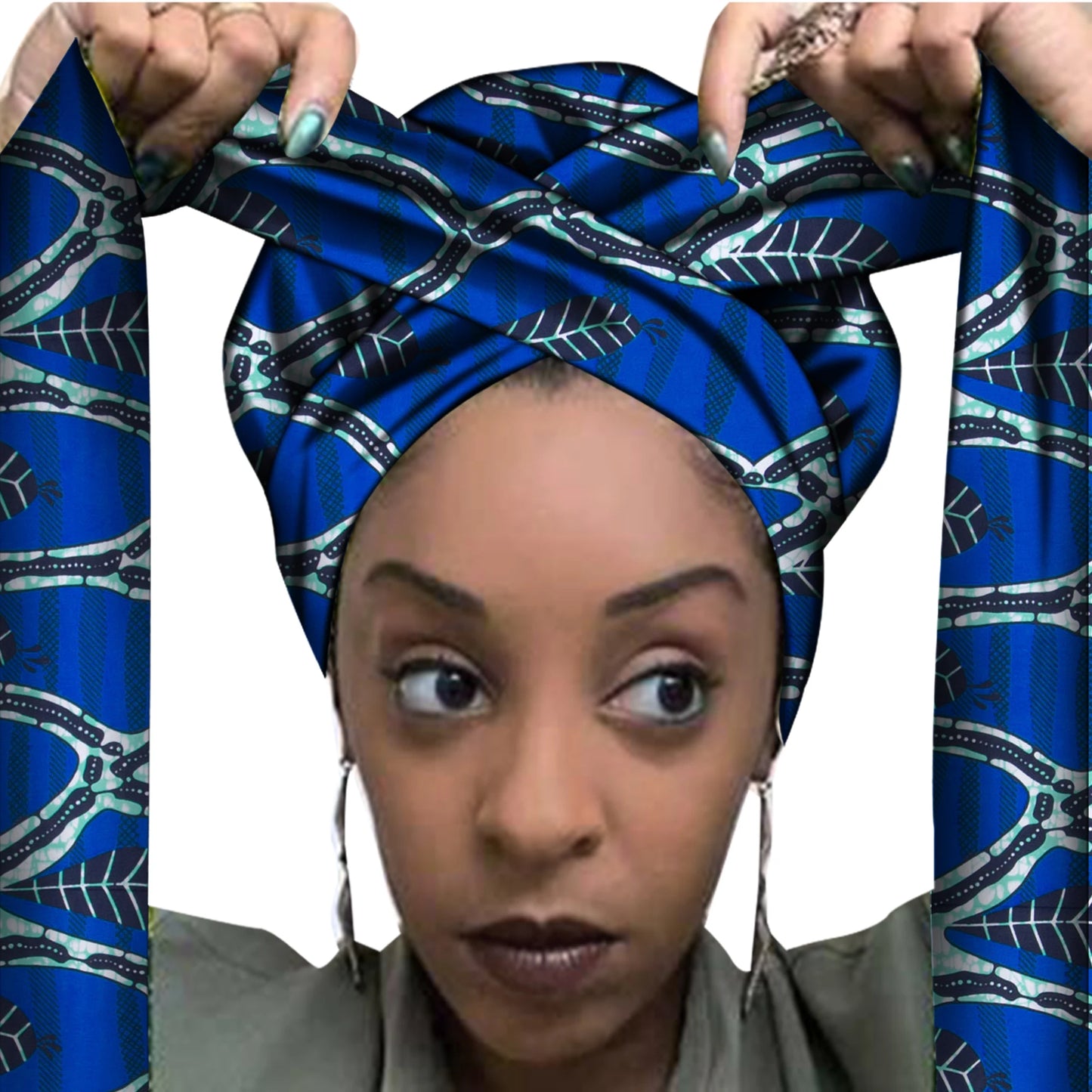 African Print Bonnet with Long Ribbon - Large Size Ankara Hair Wrap Cap for Women, Single Layer Head Cover