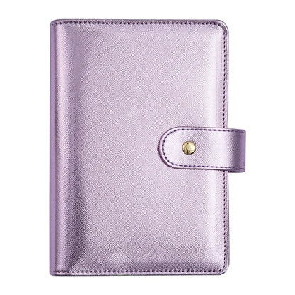 A6 Gold Ring Budget Planner Binder – Gold, Purple & Black with Zipper Cash Envelopes for Money Organization