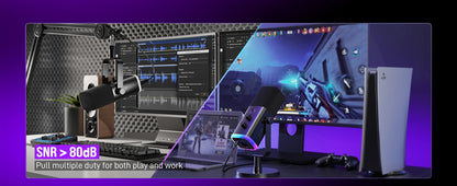 FIFINE AmpliGame AM8 USB/XLR Dynamic Microphone – RGB Control, Headphone Jack, Mute Button for PC Gaming, Recording, and Streaming