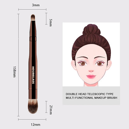 Hourglass No.28 Double-Head Retractable Makeup Brush – Multifunctional Concealer & Highlighter Face Brush