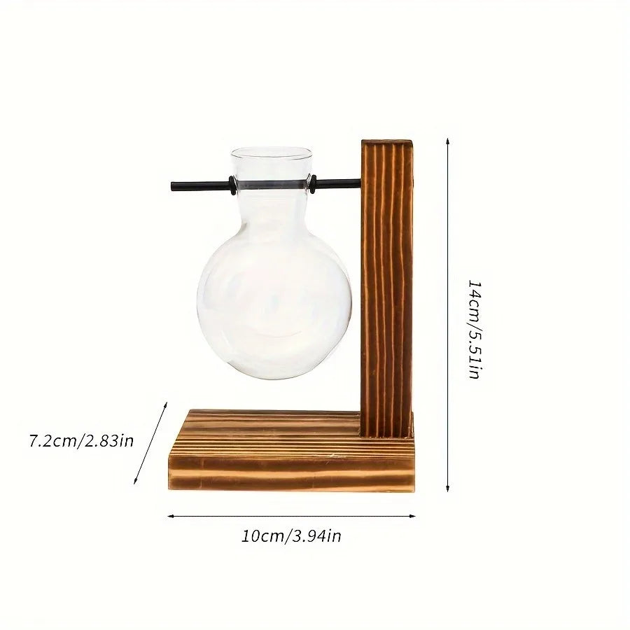 Hydroponic Glass Vase, Vintage Desktop Plant Terrarium Planter, Bulb Water Planting Propagation Vase for Hydroponics Plants