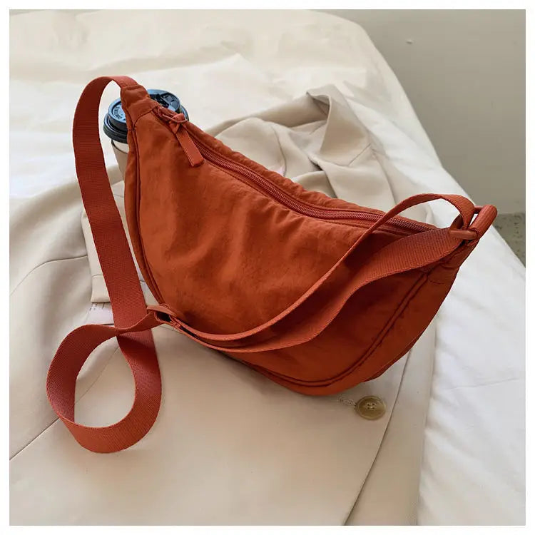 Upgraded Women's Messenger Bag – Simple Design Nylon Hobo, Small Vintage Shoulder Purse & Cloth Handbag