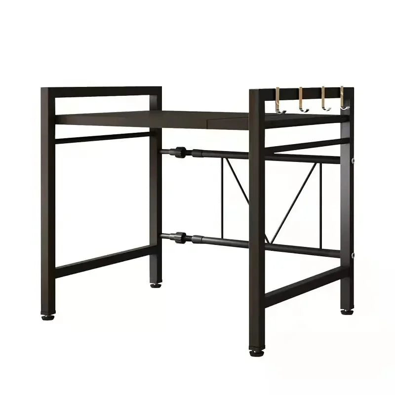 Expandable Microwave Oven Shelf — Thickened Kitchen Countertop Storage Rack for Organizing Appliances