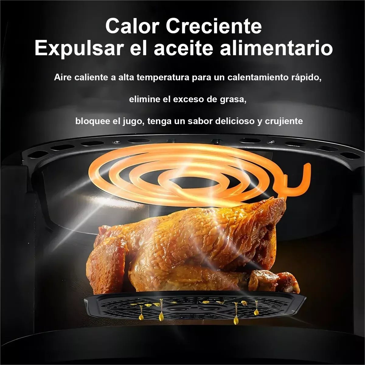 8L Smart Air Fryer with LCD Touchscreen – Large Capacity Nonstick Oil-Free Fryer for French Fries, Roast Chicken & Oven Cooking