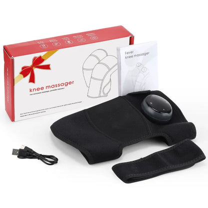 USB Heated Knee Massager - Far Infrared Joint Support Pad with 5-Level Heat and Massage Controls