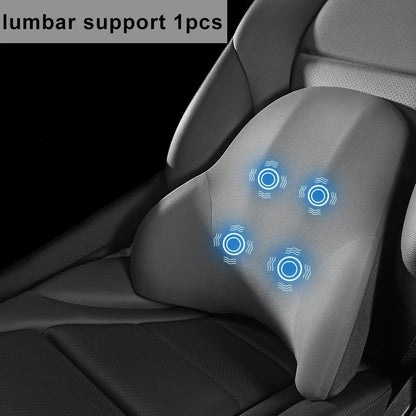 Car Electric Lumbar & Neck Massage Cushion | Single Headrest Vibration Pillow for Seat Support