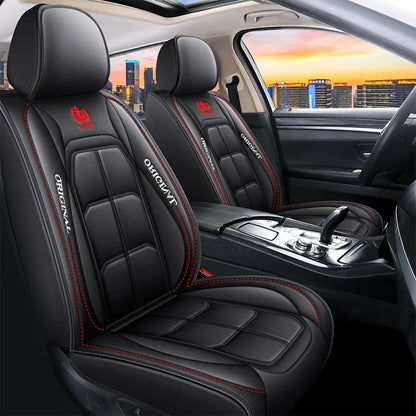 Universal Full Leather Car Seat Cover - All-Season Driver & Passenger Seat Cushion Pad