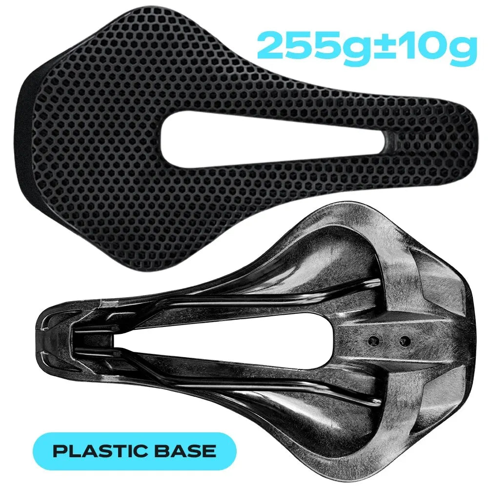 RYET 3D Printed Bike Saddle – Ultralight Carbon Fiber Hollow Seat for MTB, Gravel & Road Cycling Comfort & Breathability