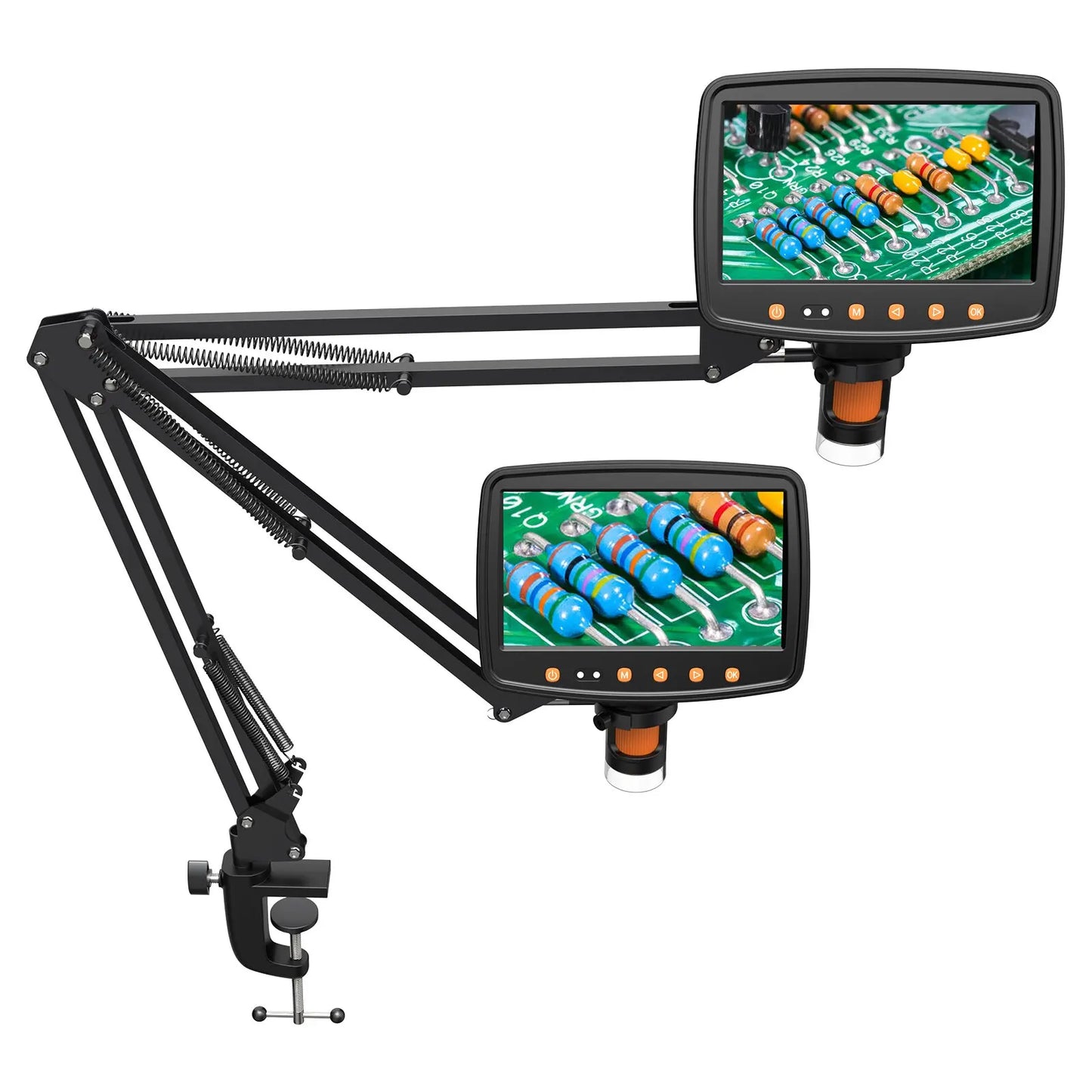 RIEVBCAU Flexible Microscope Arm Stand – Adjustable Metal Bracket Mount for DM4, DM7, DM9, MS1, MS3 Models