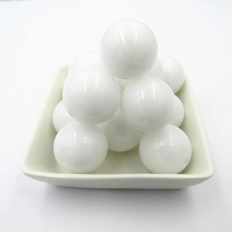 Acrylic Chunky Round Beads - 6mm to 20mm Solid Bubblegum Beads for DIY Handmade Jewelry & Craft Making