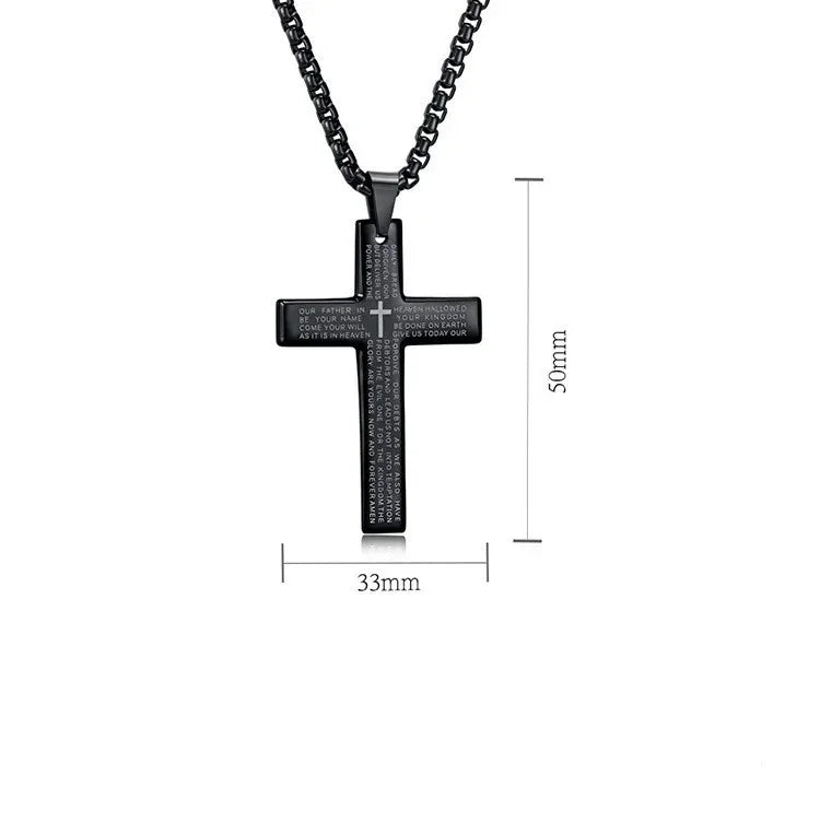 New Black Pillar Necklace for Men & Women, Trendy Stainless Steel 3D Bar Chain, Party Jewelry & Couple Gifts