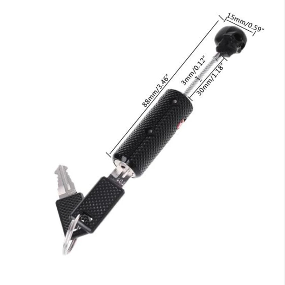Skull Shape TSA Combination Luggage Lock – High Security Anti-Theft Padlock with Steel Cable for Travel & Overseas Use