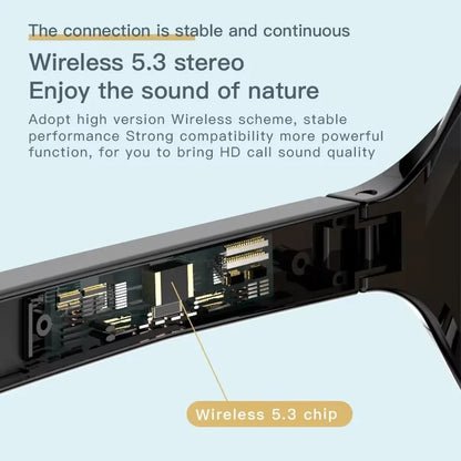 Smart Bluetooth V5.3 Sunglasses – HIFI Audio Glasses with Call Function, UV Protection, Anti-Touch Tech for Outdoor Sports Men & Women