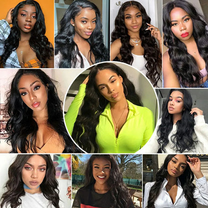 13x4/13x6 Body Wave Transparent Lace Front Wig – HD Bling Hair, 180% Density Human Hair, 4x4 Lace Closure for Women