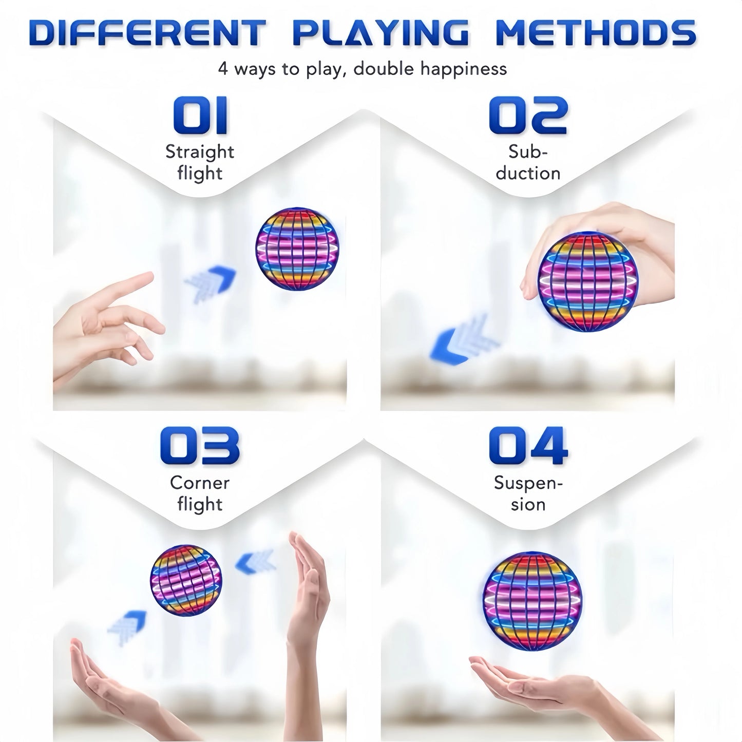 Flying Ball Boomerang LED Toy — Flyorb Magic Drone Hover Spinner, Fun Fidget Toy for Kids & Family Gift