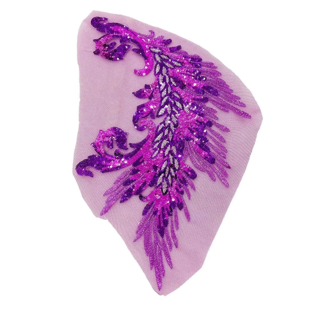 Phoenix Feather Sequin Embroidery Patch - DIY Clothing & Dress Applique Décor