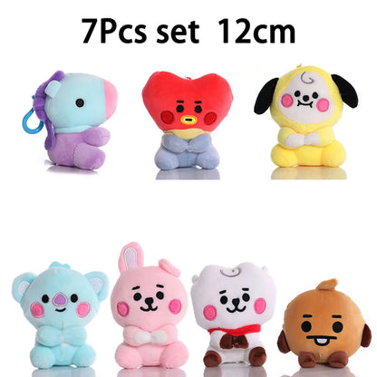 BT21 Cartoon Plush Toy Pendant - Shooky, Mang, Cooky & Tata Keychain, Phone Charm and Backpack Accessory Gift