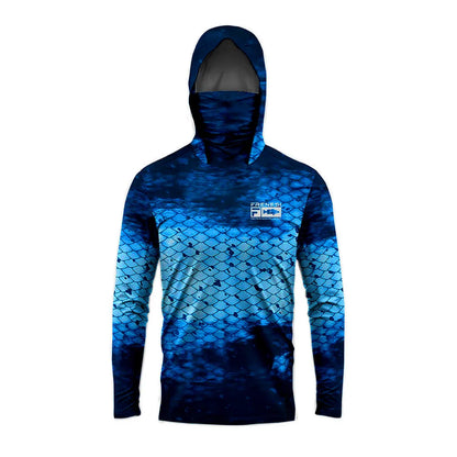 Men's Fishing Shirt with Sun Protection – All in One Hoodie Mask, UPF 50+ T-Shirt for Hunting, Camping & Angling