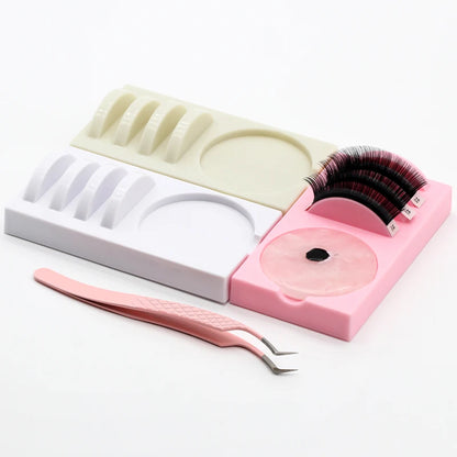 Reusable 2 in 1 Acrylic False Lashes Stand Pad & Glue Holder – Eyelash Grafting Assistor Tool