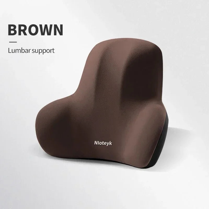 Universal Memory Foam Car Neck & Lumbar Support Cushion – Ergonomic Headrest Pillow & Waist Back Support for Car Seat Comfort Accessories