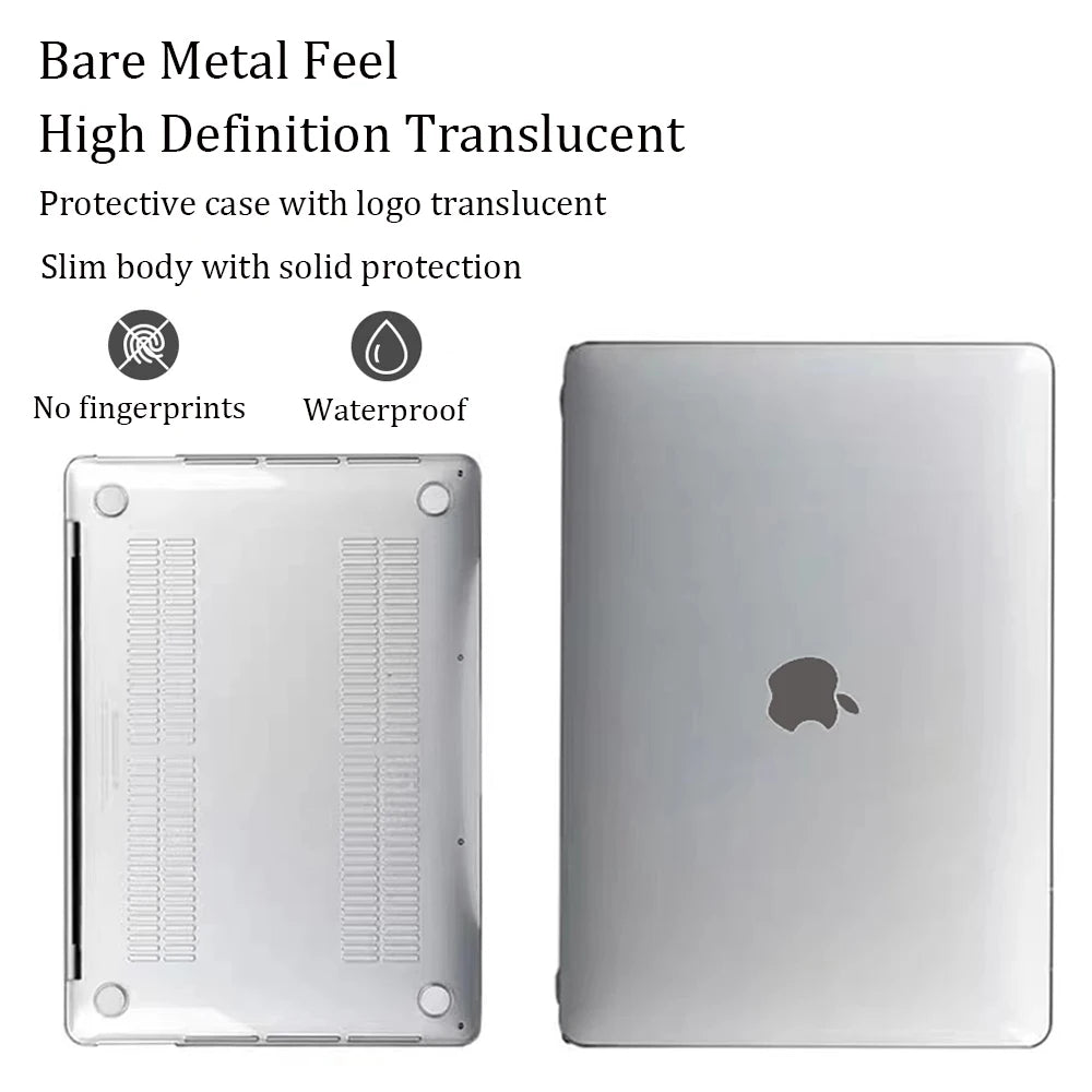 Crystal Clear MacBook Case - Protective Cover for MacBook Pro 14/16 & MacBook Air 13.6 M2–M5 Models
