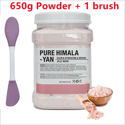 650g Chamomile Hyaluronic Acid Facial Moisturizing Mask Powder with Silicone Brush, Rose Jelly Mask for Skin Elasticity