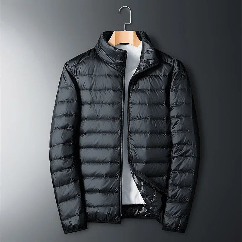 UETEEY Men’s Ultra-Light White Duck Down Jacket – Waterproof Casual Outdoor Padded Coat, Autumn Winter Lightweight