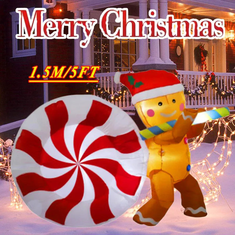 Christmas Inflatable Decoration – LED Light Toy Ornament for Xmas Party, New Year, Indoor and Outdoor Garden Decor